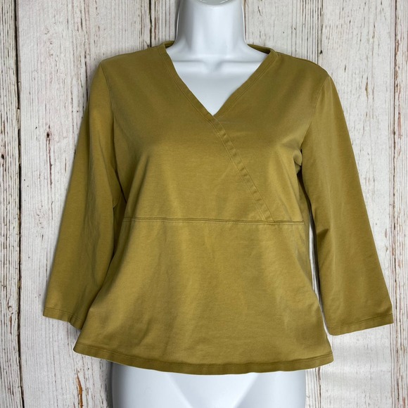 J. Jill Tops J Jill Crossover Tee Women Xs Petite Mustard Yellow V